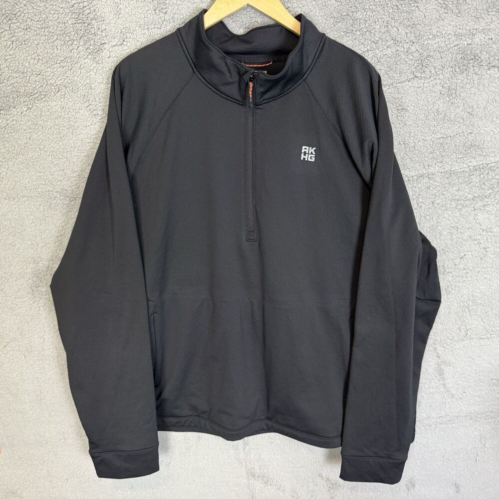 S Alaskan Hardgear Sweater Mens XXL Black 1/4 Zip Pullover Duluth Trading